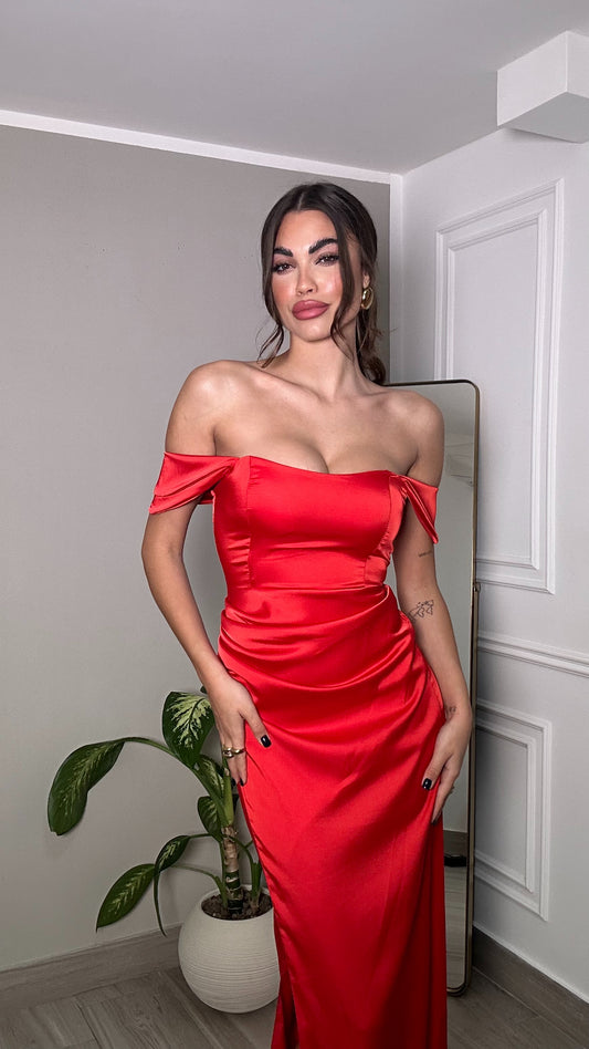 vestito clara rosso